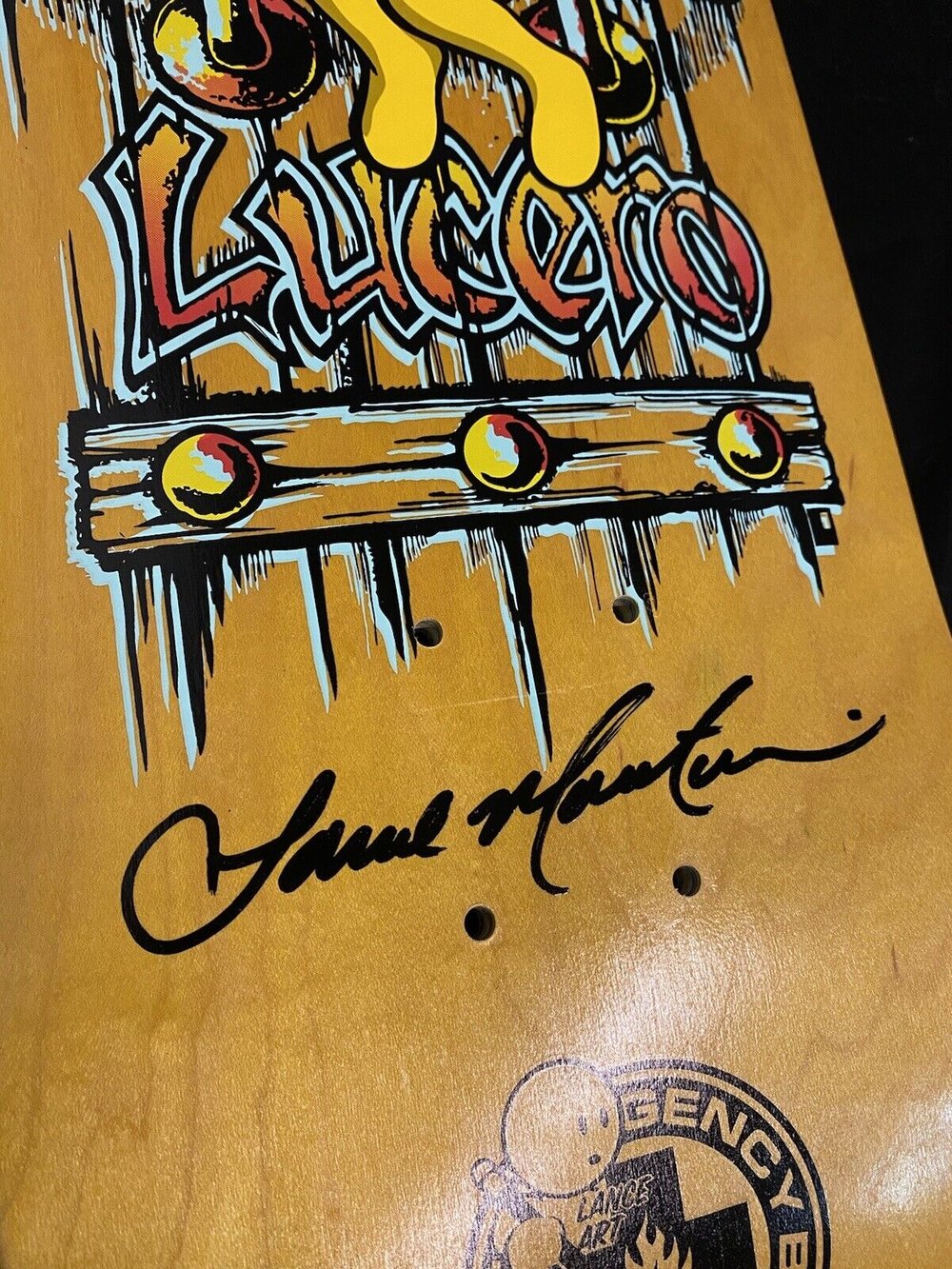 Signed Lance Mountain John Lucero Black Label Autographed Skateboard Deck Doughboy