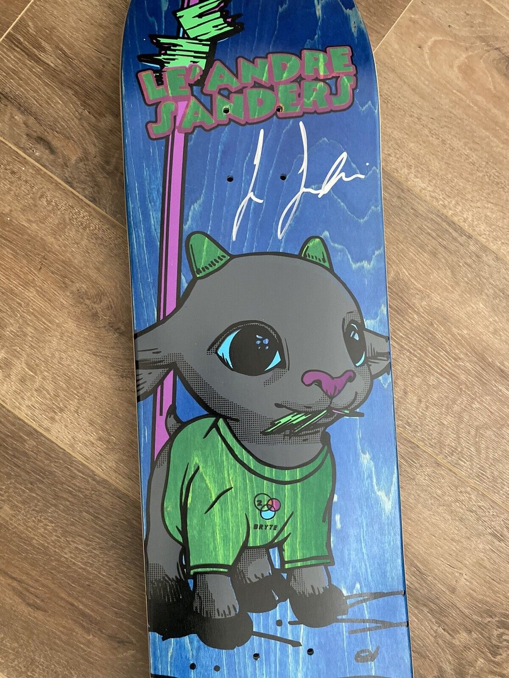 Signed LeAndre Sanders Bryte Skategoat Autographed Skateboard Deck 8.25”