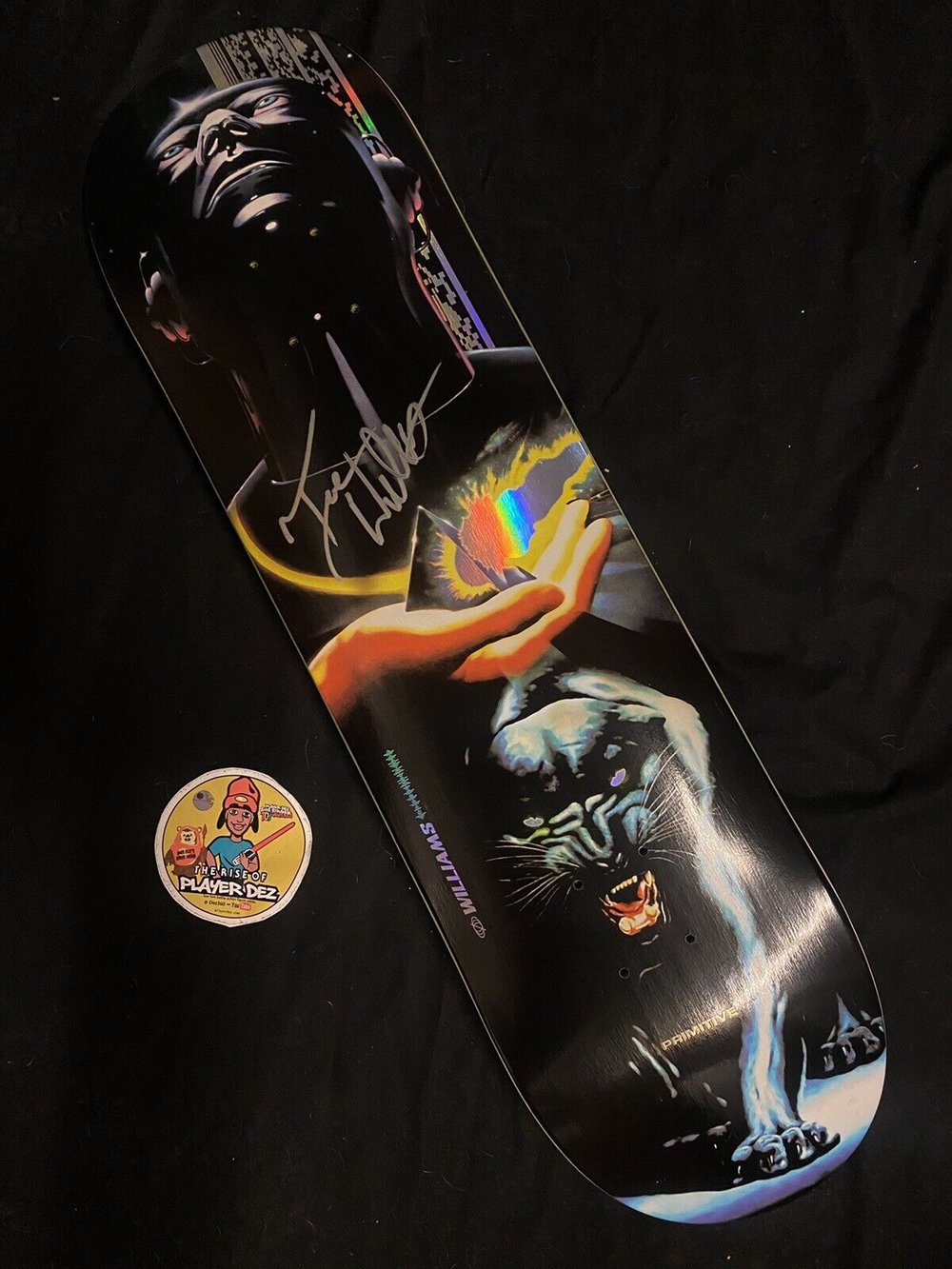 Signed Tre Williams Debut Pro Primitive Panther Autographed Skateboard Deck