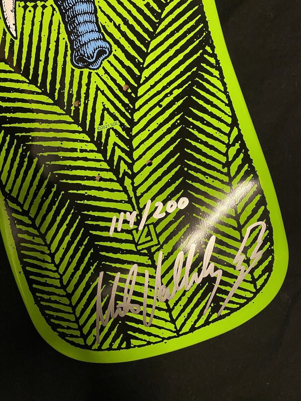 Signed Mike Vallely Lime Elephant Autographed Skateboard Deck Powell Peralta