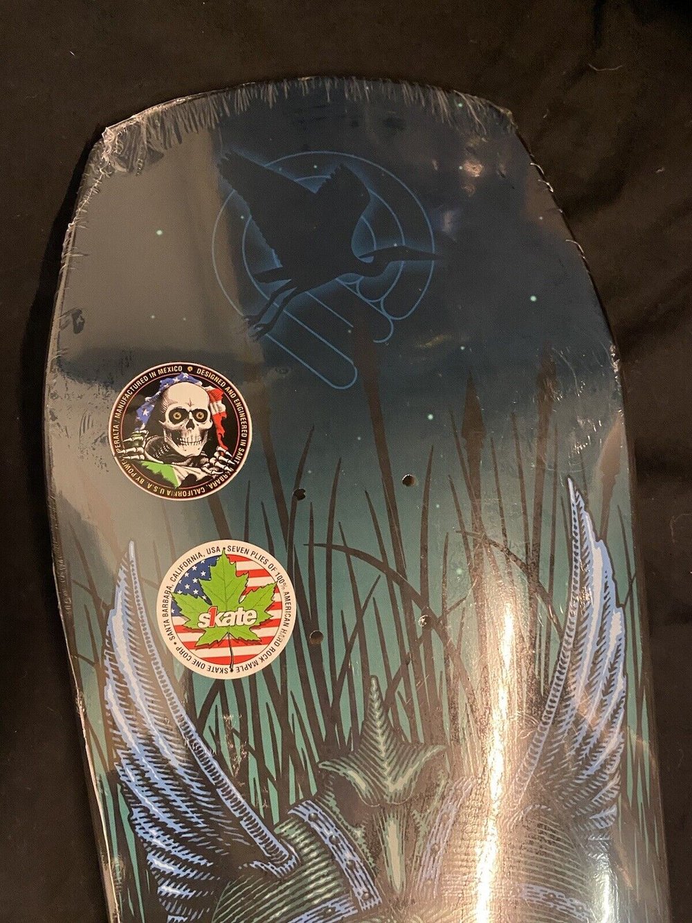 Signed Andy Anderson 9.13 Autographed Skateboard Deck Green Blue Ink Heron Powell Peralta