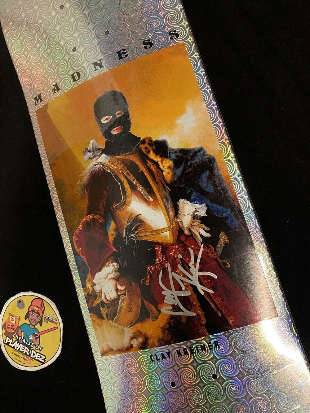 Signed Clay Kreiner Madness Autographed Skateboard Deck Impact Mask Holographic