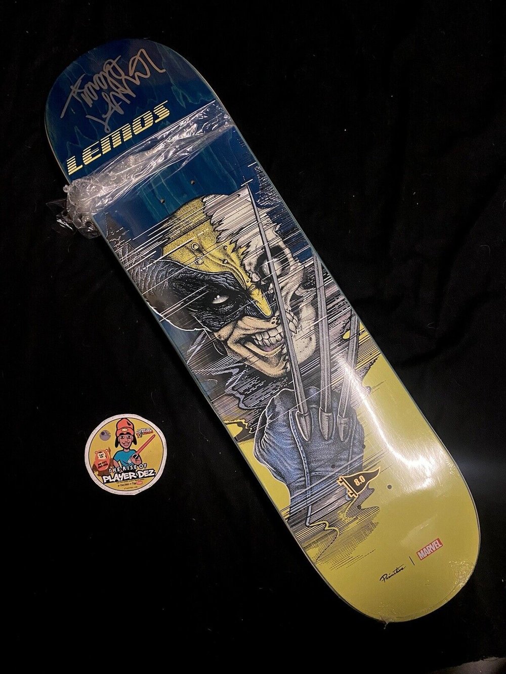 Signed Tiago Lemos Primitive Autographed Skateboard Deck Marvel Wolverine Paul Jackson Art