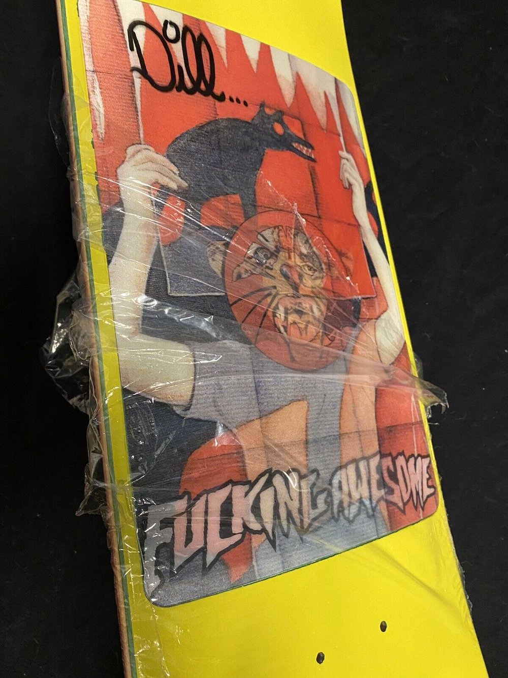 Signed Jason Dill F****** Awesome Tiger Holographic 8” FA Autographed Skateboard Deck