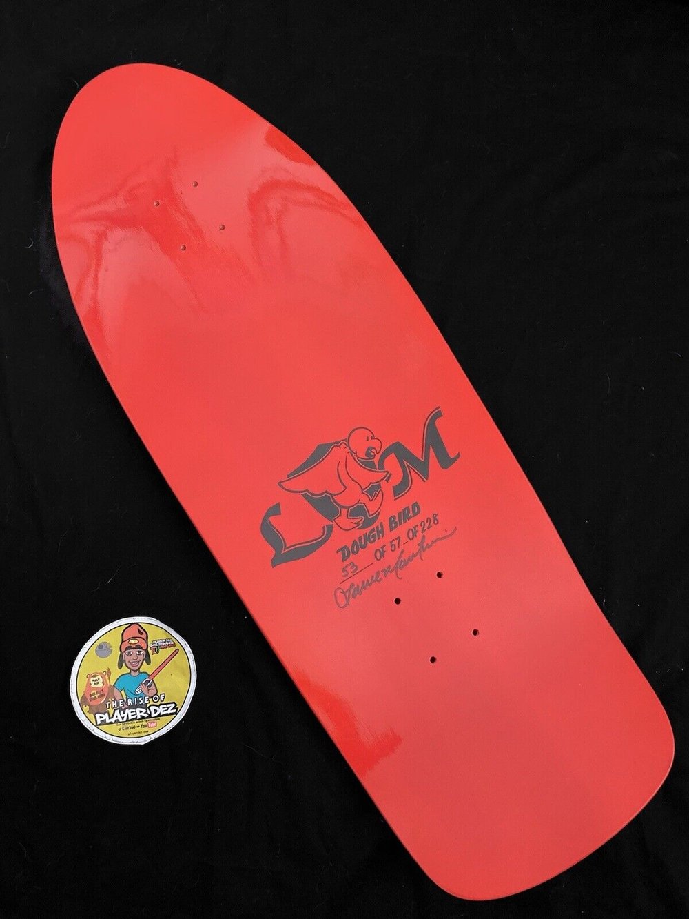 Signed Tony Hawk Dough Bird Lance Mountain Autographed Skateboard Deck RED Large