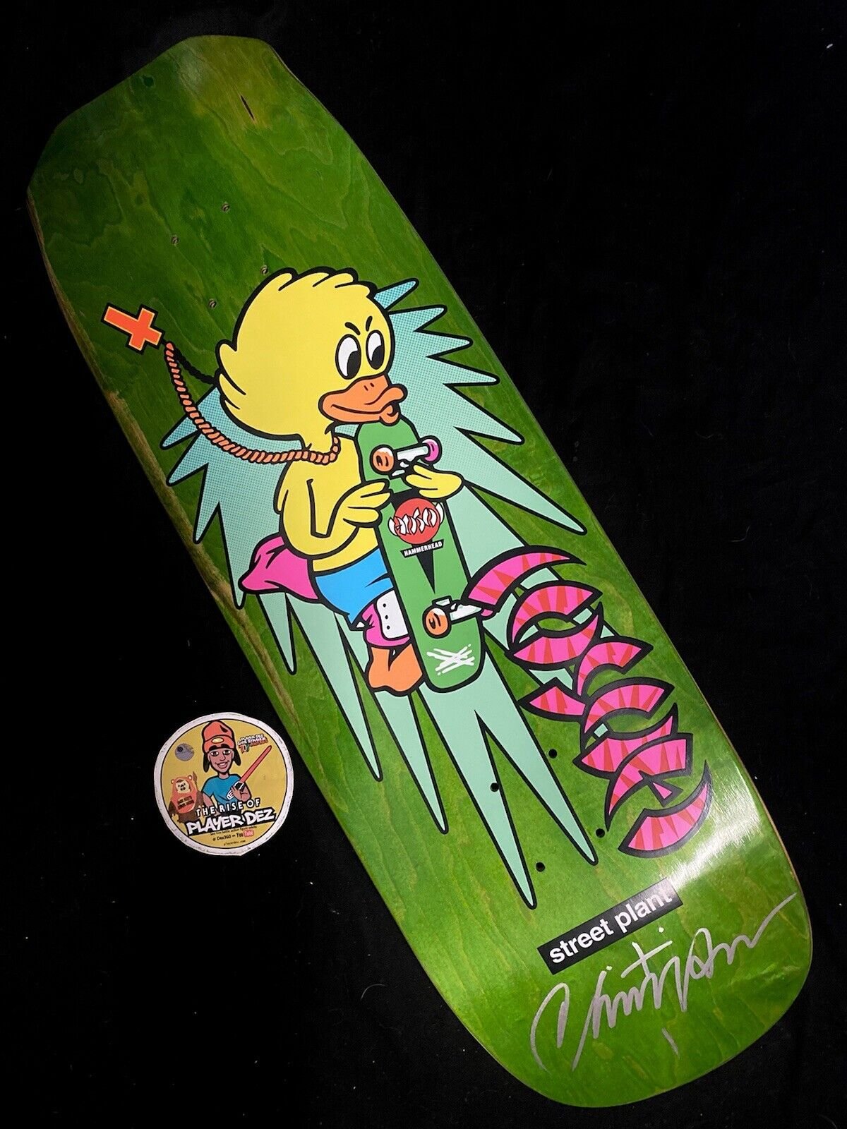 Signed Christian Hosoi Street Plant Mike Vallely Barnyard Autographed Skateboard Deck