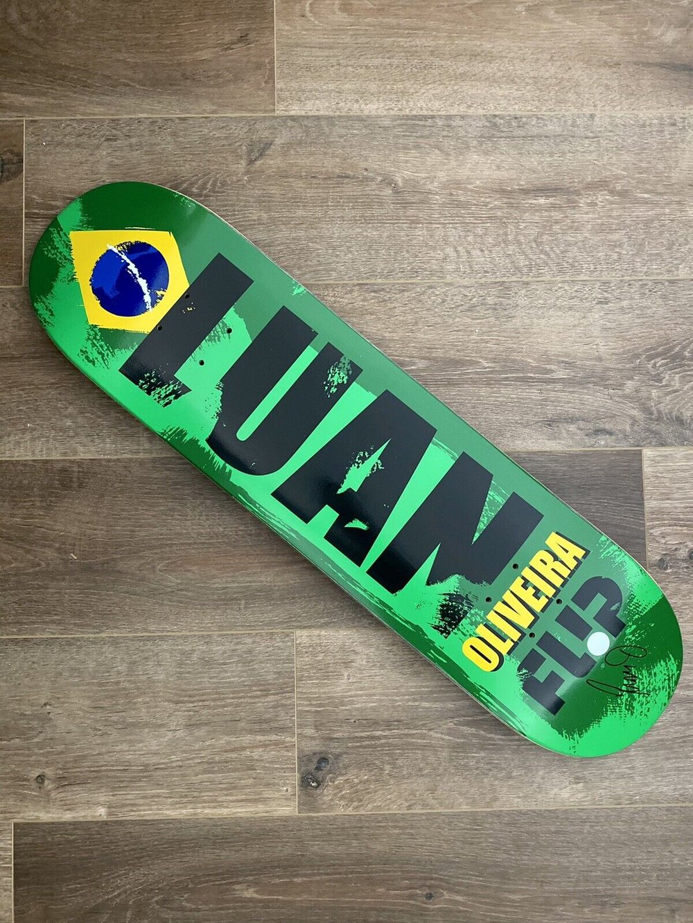 Signed Luan Oliveira Flip Autographed Skateboard Deck Oliviera Brazil Flag