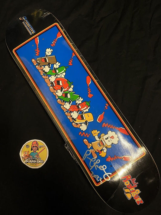 Signed Paul Rodriguez Nintendo SNES Primitive Autographed Skateboard Deck Chef Game