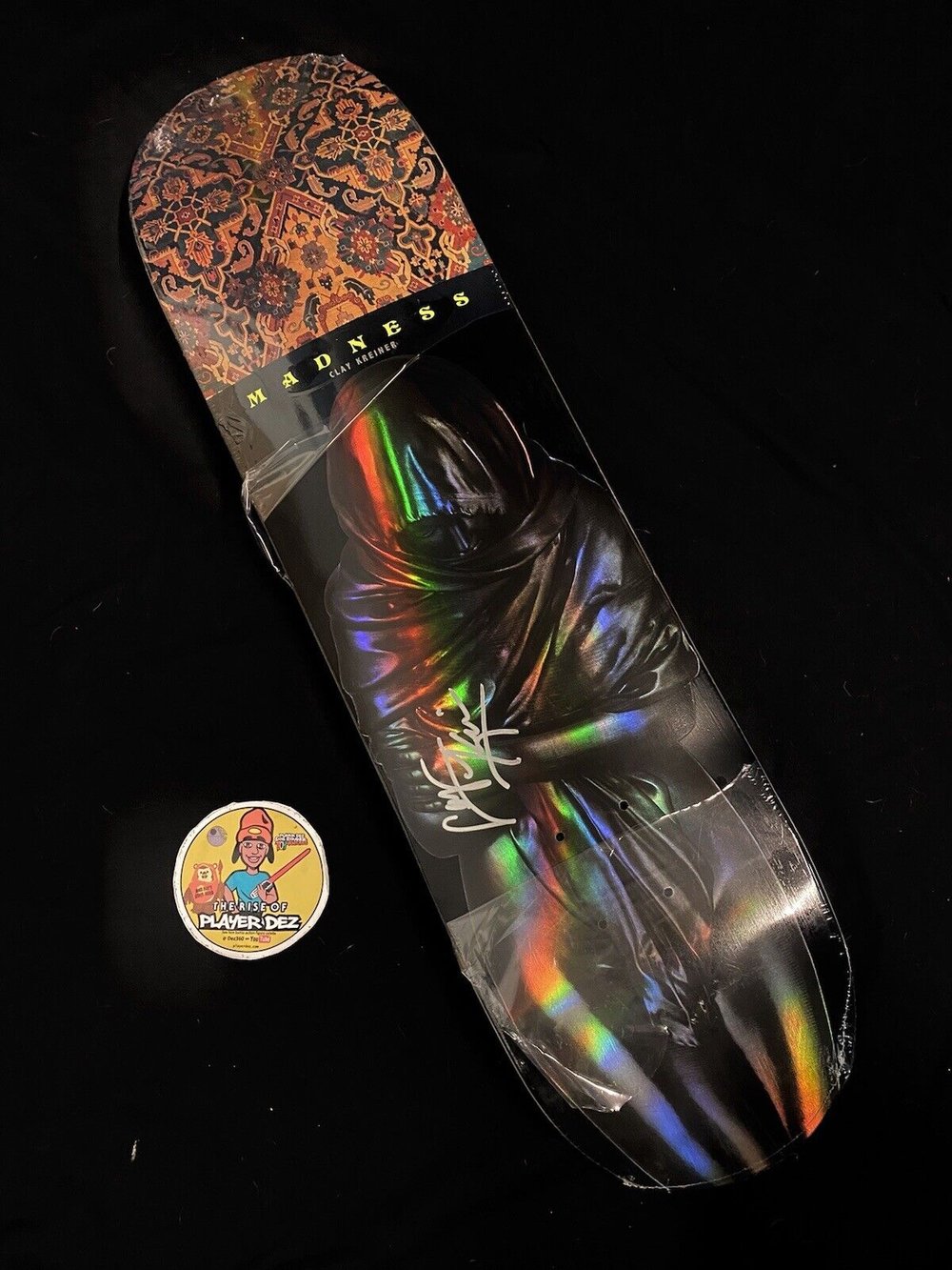 Signed Clay Kreiner Madness Autographed Skateboard Deck Shelter Impact Holofoil