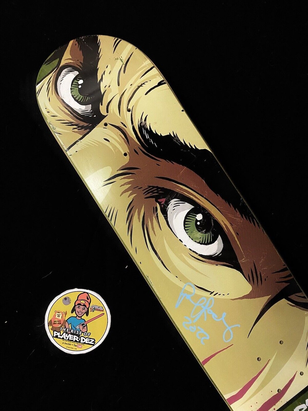 Signed Paul Rodriguez Plan B PROD Autographed Skateboard Deck Bruce Lee Eyes