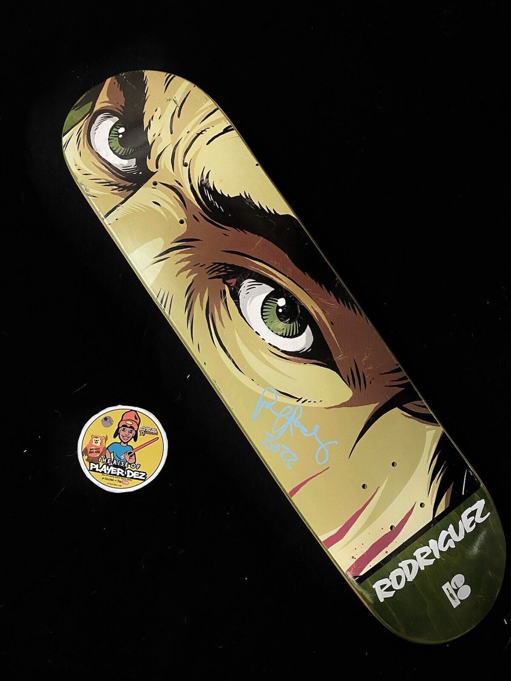 Signed Paul Rodriguez Plan B PROD Autographed Skateboard Deck Bruce Lee Eyes