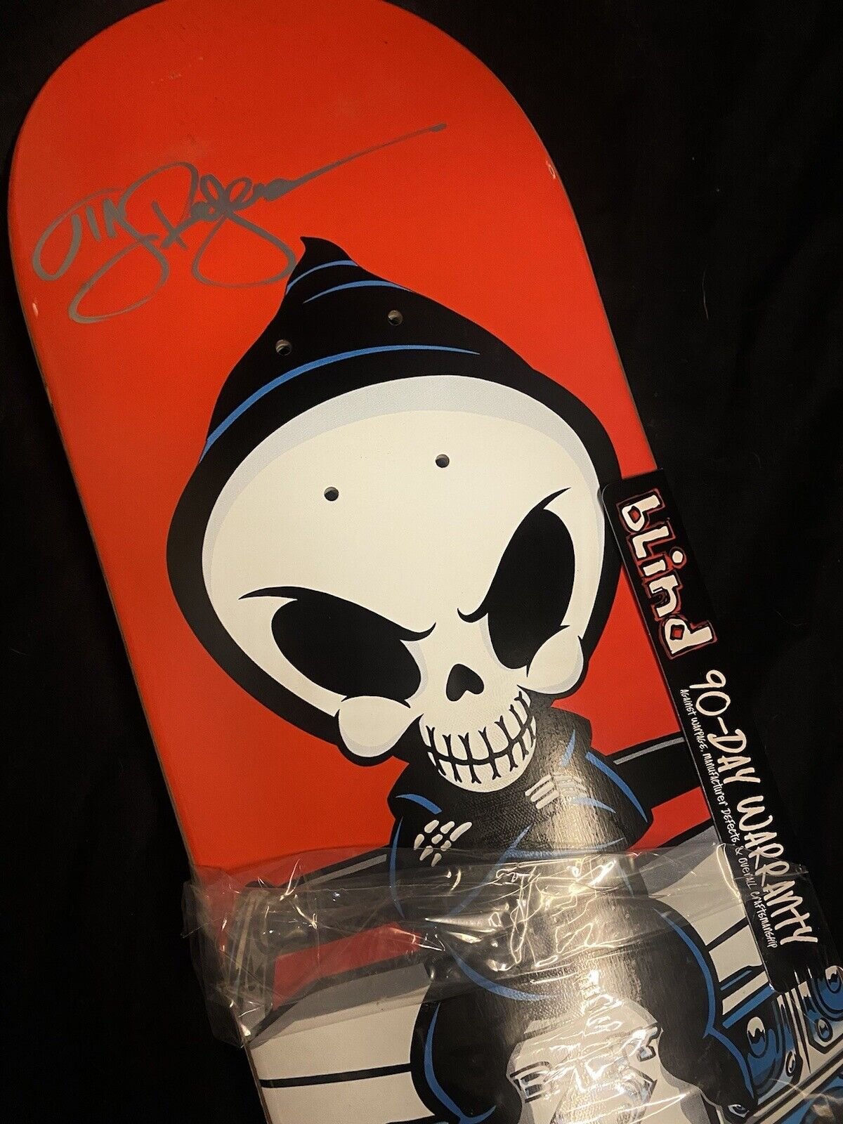 Signed TJ Rogers Blind Pro Model Autographed Skateboard Deck Reaper Boom Box