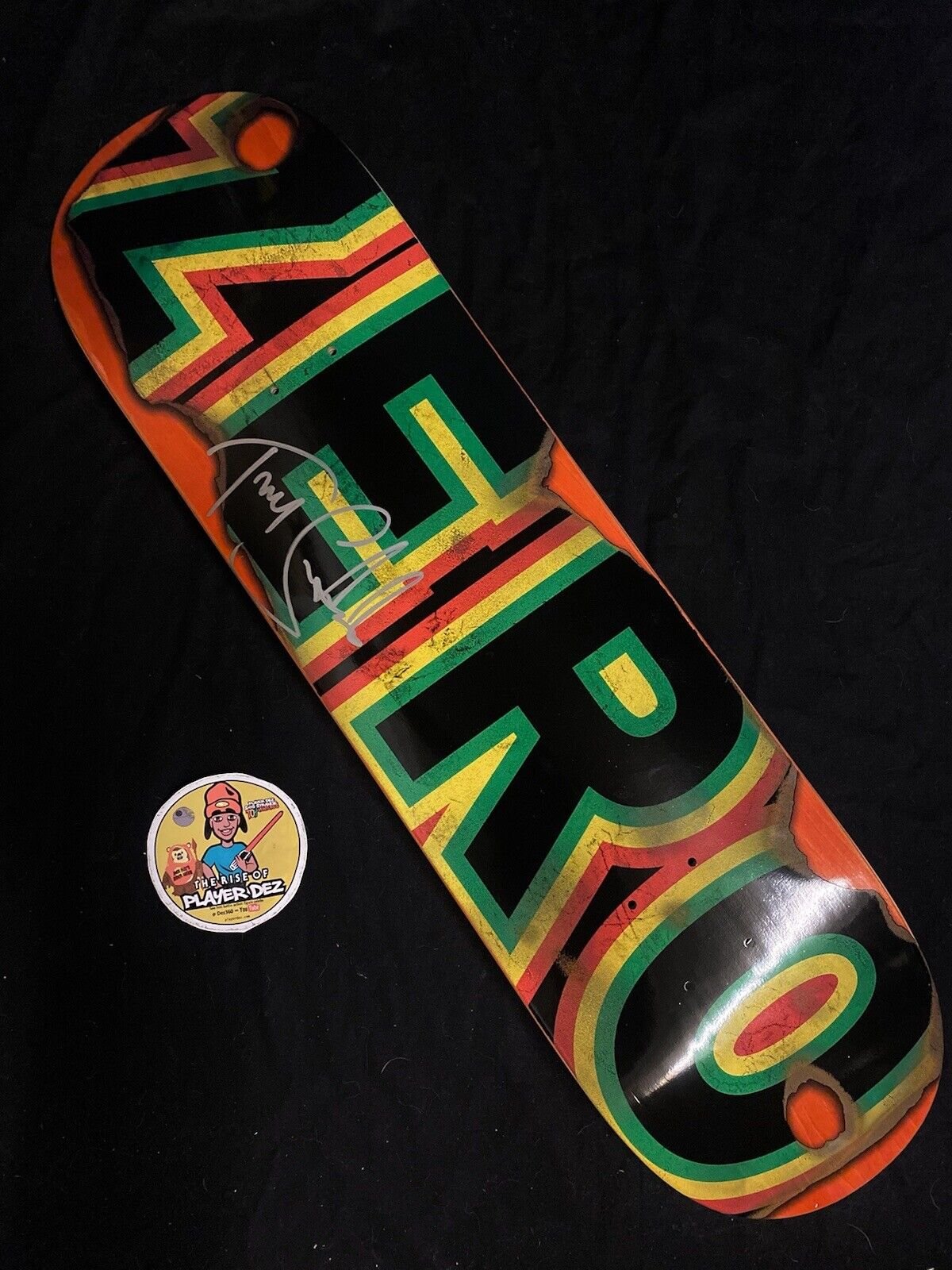 Signed Tommy Sandoval Zero Rasta Burn Autographed Skateboard Deck