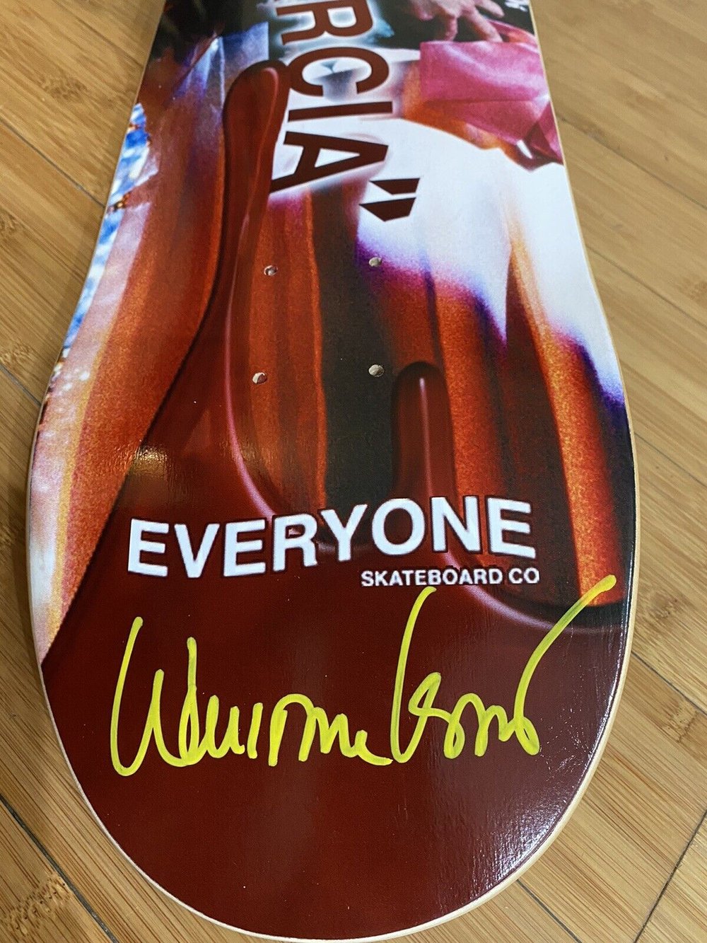 Signed WILLIAM KATT Al Garcia Everyone CARRIE Autographed Skateboard Deck 8.25 Halloween