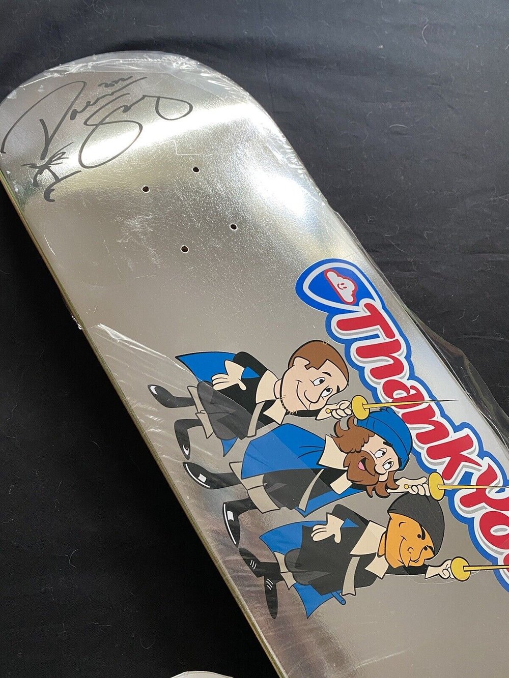 Signed Daewon Song Thank You Autographed Skateboard Deck 8.25 Musketeers Foil