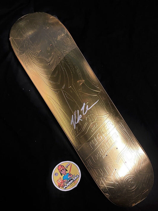 Signed Nick Tucker Primitive Gold Wolf Spirit Animal Skateboard Deck Autographed