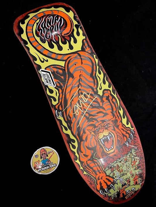 Signed Steve Alba SALBA Autographed Skateboard Deck Santa Cruz Red Tiger