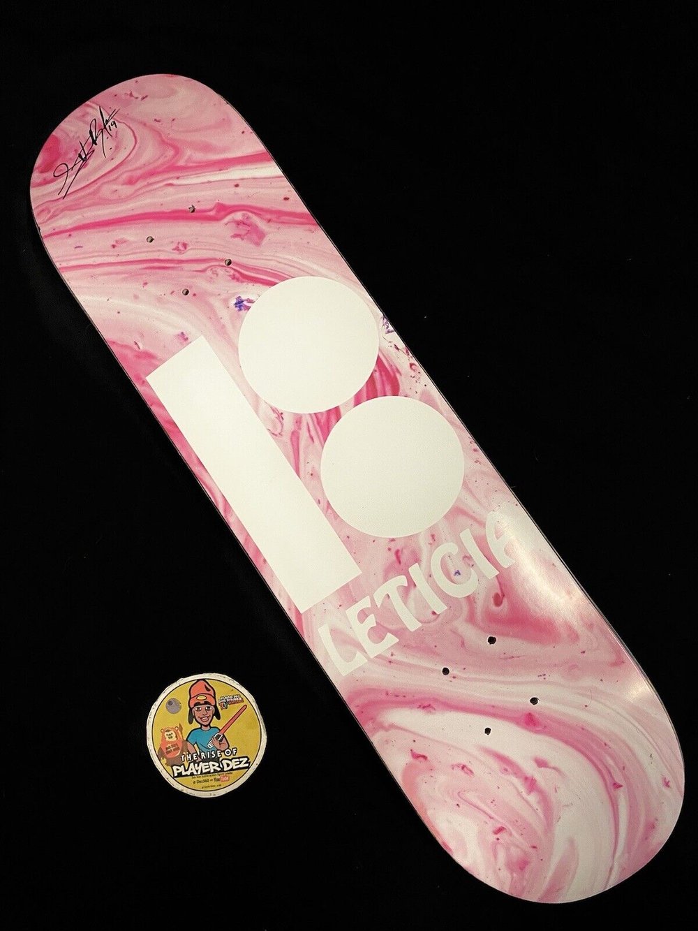 Signed Leticia Bufoni Plan B Autographed Skateboard Deck First Edition Tie Dye Pink