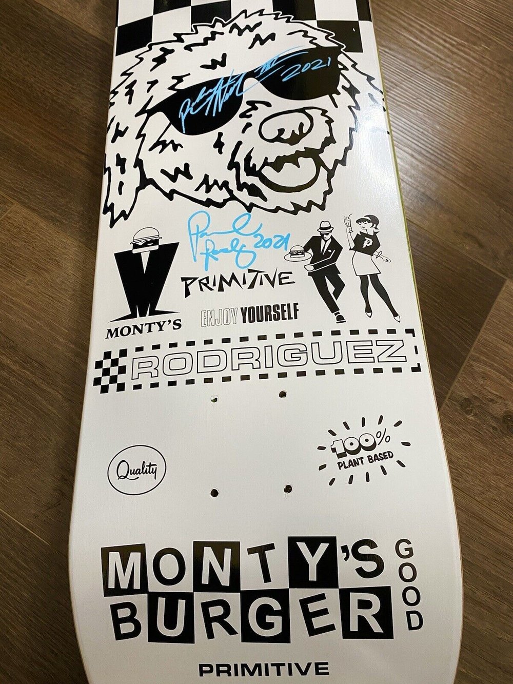 Signed Primitive Robert Neal Paul Rodriguez Ribeiro Autographed Skateboard Deck Montys