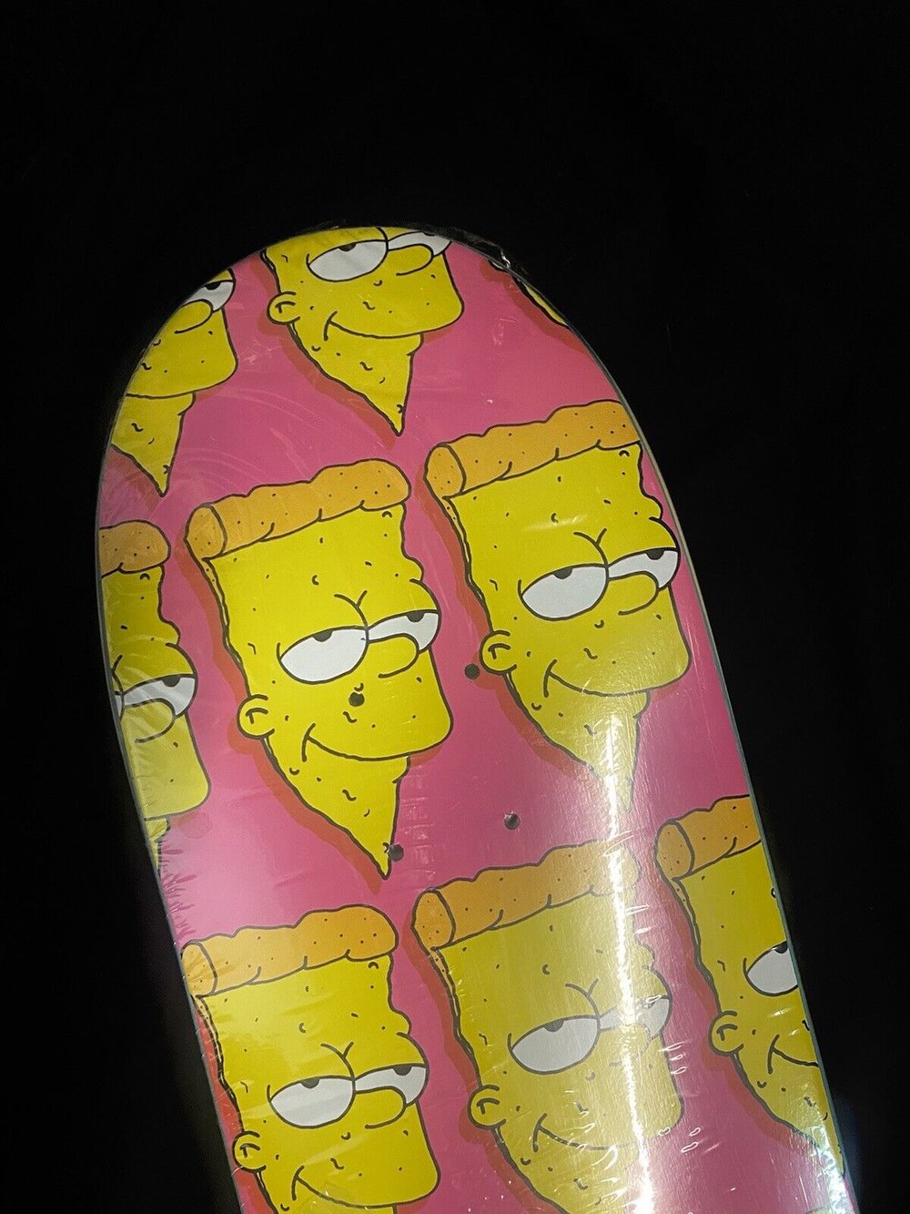 Signed Vincent Milou Pizza Autographed Skateboard Deck Bart Simpson 8.375