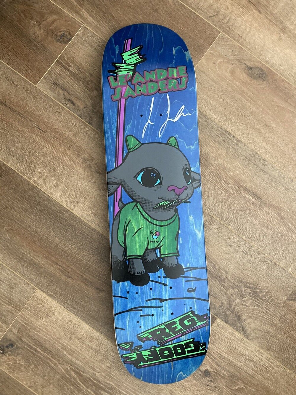 Signed LeAndre Sanders Bryte Skategoat Autographed Skateboard Deck 8.25”