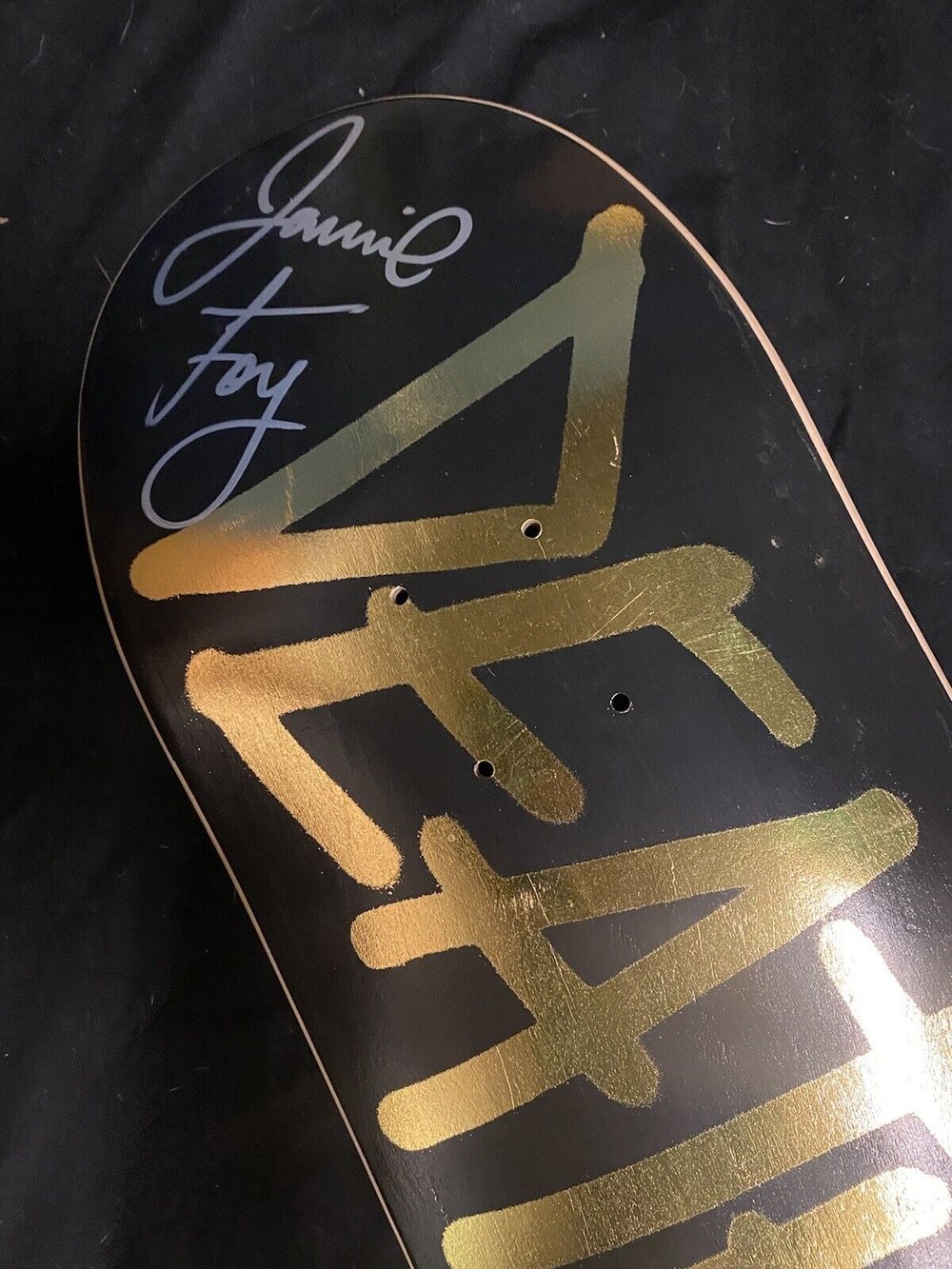 Signed Jamie Foy Deathwish Autographed Skateboard Deck Gold Credo