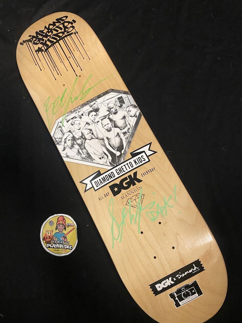 Signed Boo Johnson Stevie Williams DGK Skateboard Deck Diamond Dirty Ghetto Kids Autographed