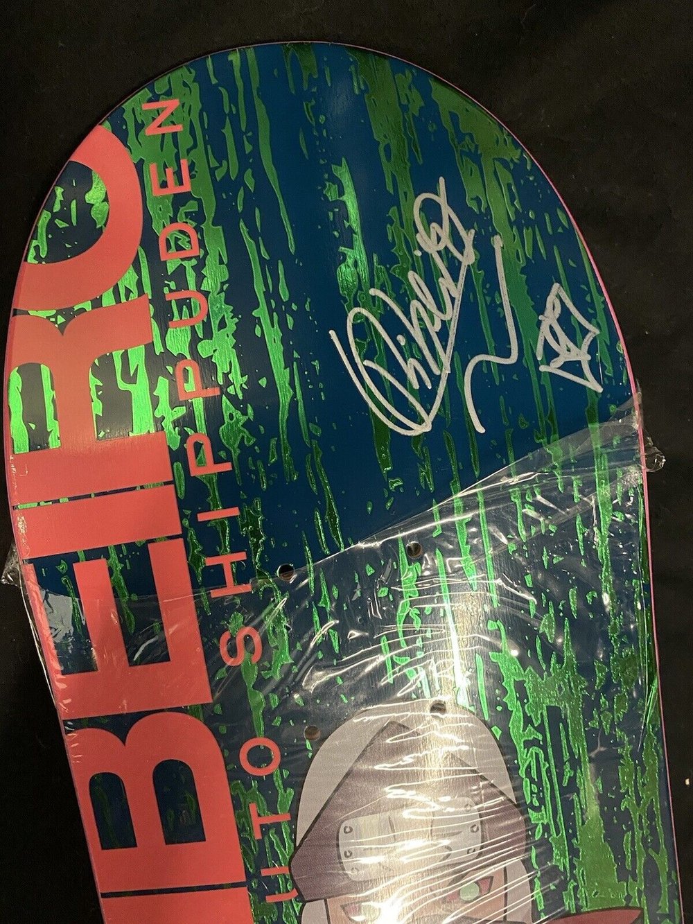 Signed Carlos Ribeiro Primitive Autographed Skateboard Deck Unreleased Sample Naruto Shippuden