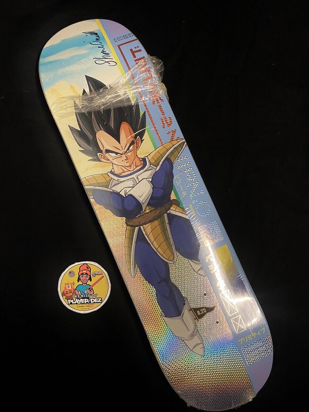 Signed Shane O'Neill Primitive Dragon Ball Z Vegeta Autographed Skateboard Deck