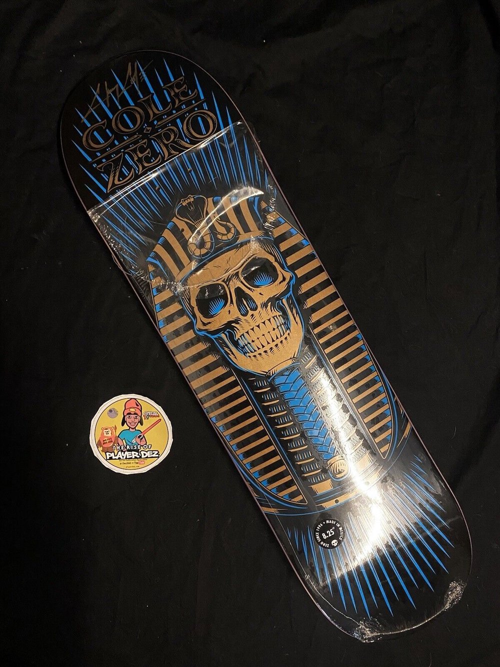 Signed Chris Cole Zero Autographed Skateboard Deck Gold Pharoah Berrics 8.25