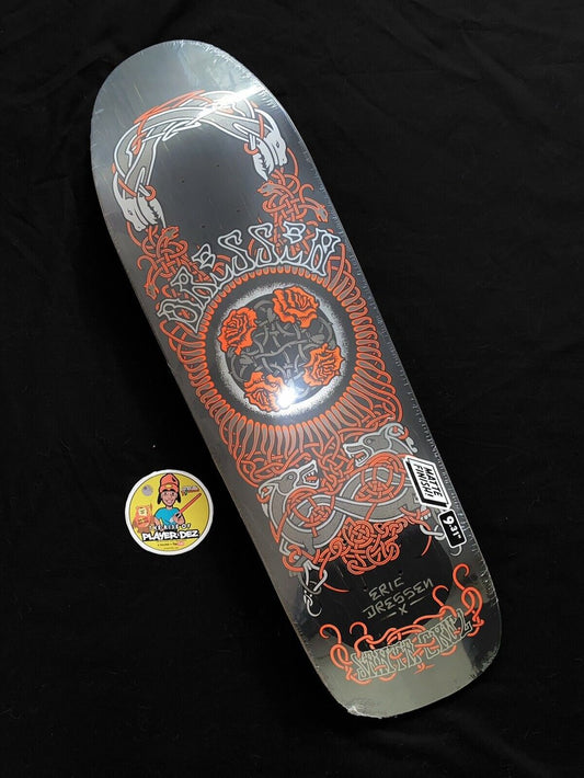 Signed Eric Dressen Santa Cruz Autographed Skateboard Deck Matte Black 9.31