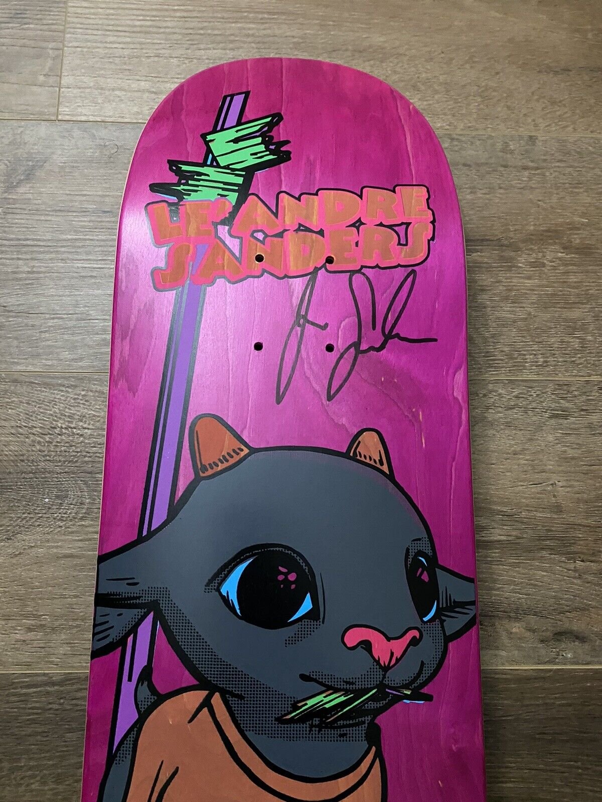 Signed LeAndre Sanders Bryte Skategoat Autograph Skateboard Deck 2nd Pro Model