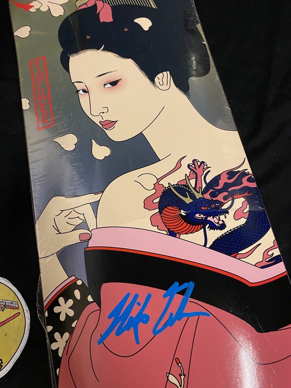 Signed Nick Tucker Primitive Japanese Art Girl Autographed Skateboard Deck