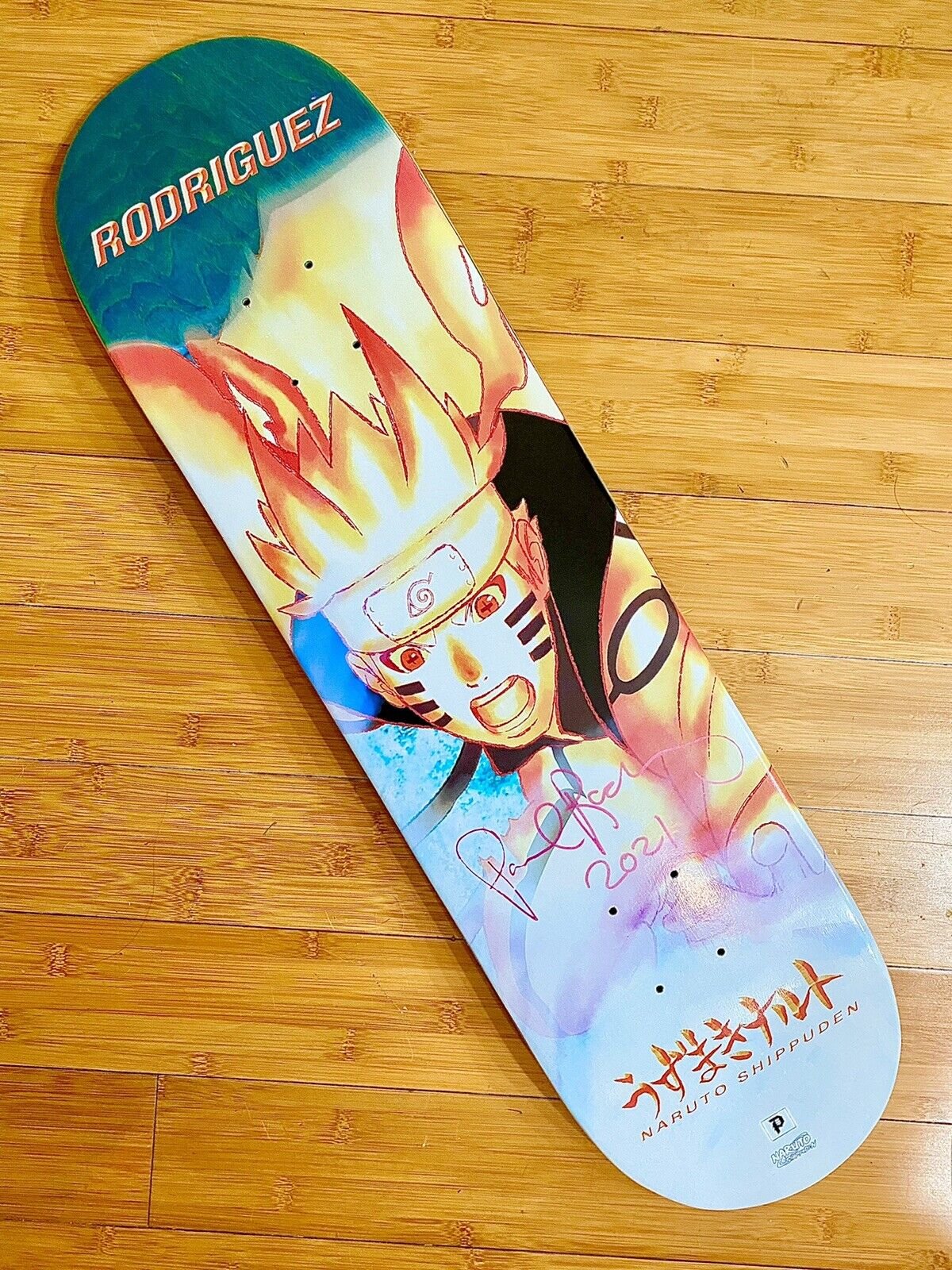 Signed Paul Rodriguez Primitive Naruto Chakra Autographed Skateboard Deck 8.25”