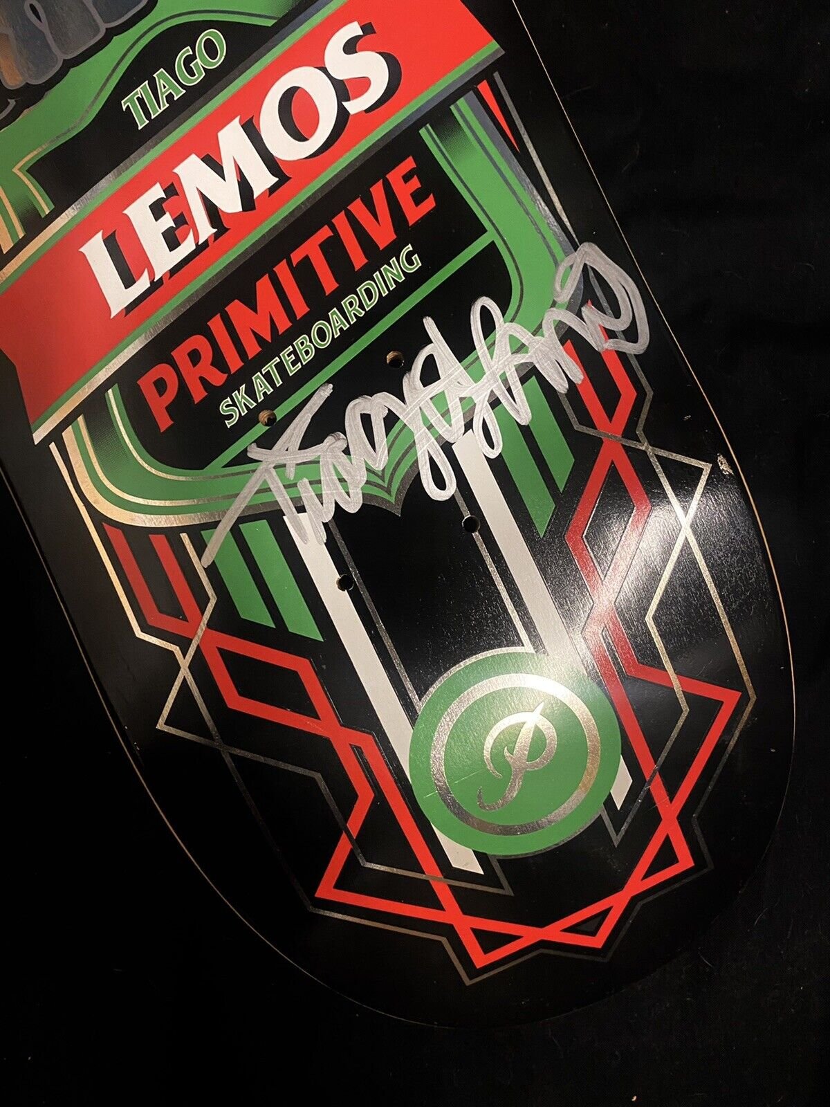 Signed Tiago Lemos Primitive Gorilla Foil Autographed Skateboard Deck Early Pro Model