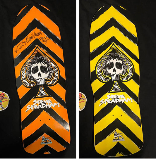 Signed Steve Steadham Stedmz Double Sided Graphic Autographed Skateboard Deck Orange