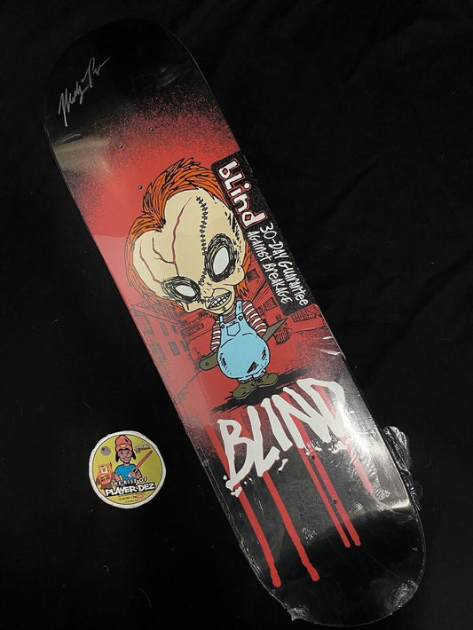 Signed Micky Papa Blind Reaper Autographed Skateboard Deck Evil Chucky Clown Nightmare