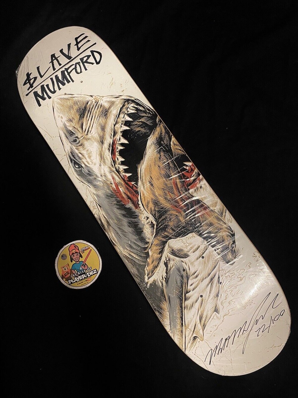 Signed Matt Mumford Jaws Animal Kingdom Slave Autographed Skateboard Deck