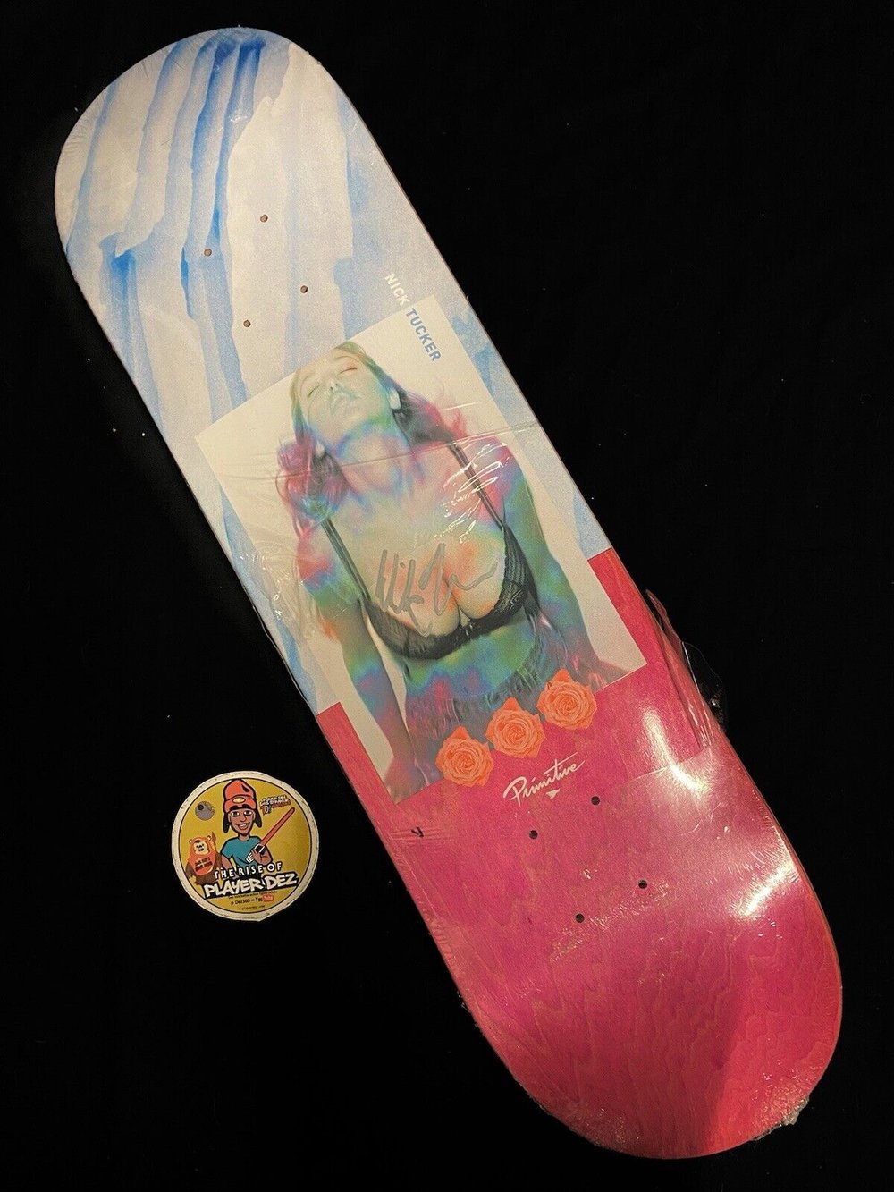 Signed Nick Tucker Primitive Autographed Skateboard Deck Model Girl Tie Dye