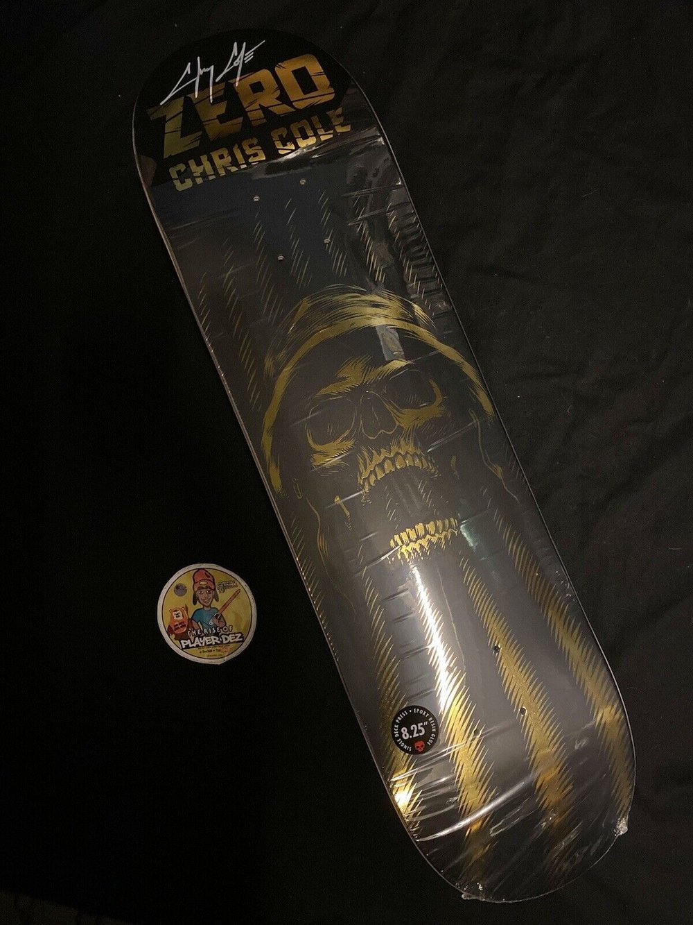 Signed Chris Cole Zero Autographed Skateboard Deck Gold Foil Apocalypse