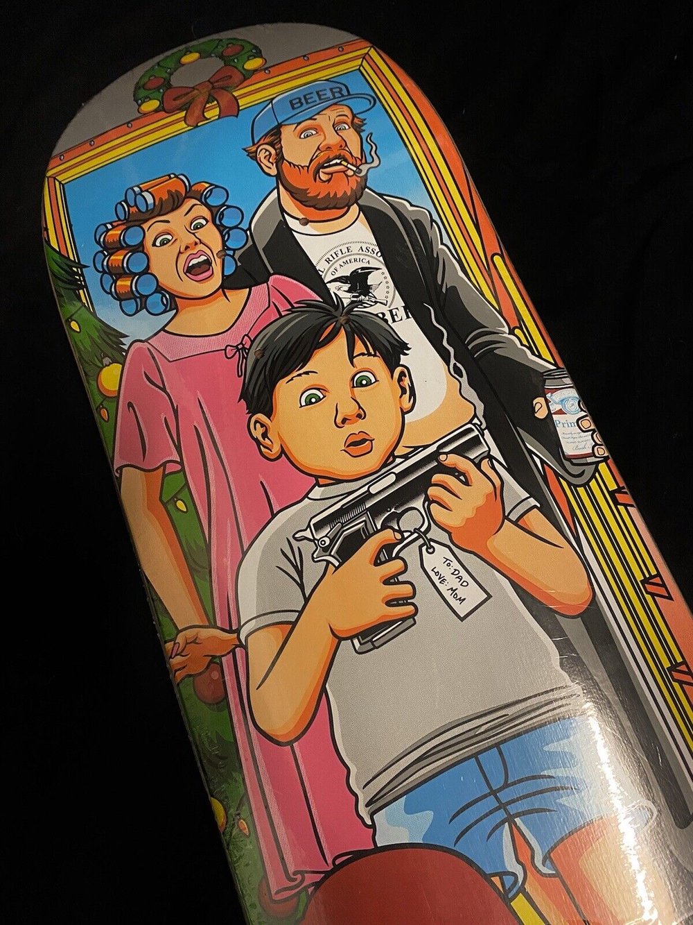 Signed Paul Rodriguez Primitive Autographed Skateboard Deck Accidental Gun Guy Santa