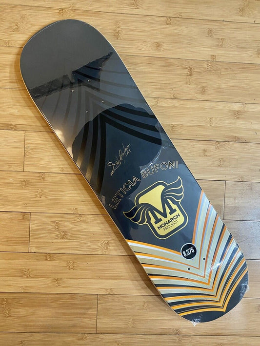 Signed Leticia Bufoni Monarch Project Autographed Skateboard Deck 8.375 Orange Gold