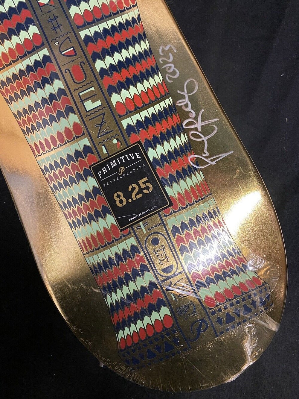 Signed Paul Rodriguez Primitive Autographed Skateboard Deck 8.25 Egyptian Pharoah Gold Foil Coffin