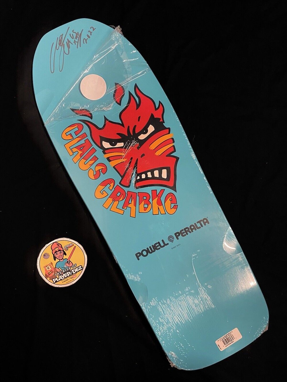 Signed Claus Grabke Powell Peralta Baby Blue Autographed Skateboard Deck