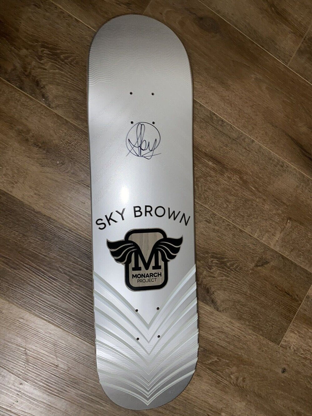 Signed Sky Brown Autographed Skateboard Deck Monarch Project 8.0 Silver