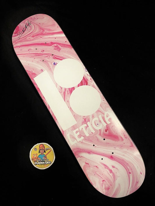 Signed Leticia Bufoni Plan B Autographed Skateboard Deck First Edition Tie Dye Pink