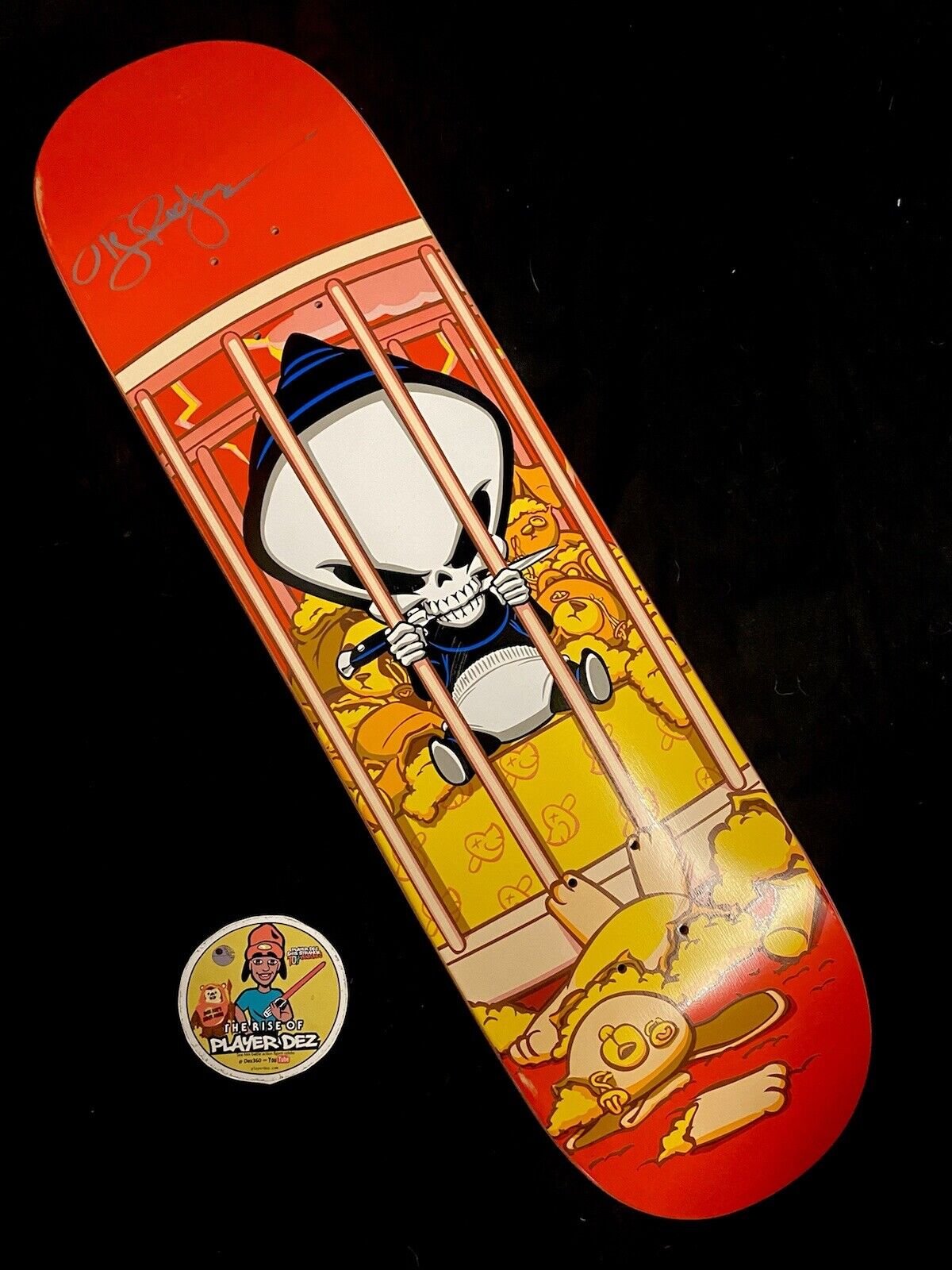 Signed TJ Rogers Blind Reaper Autographed Skateboard Deck Stuffed Animal