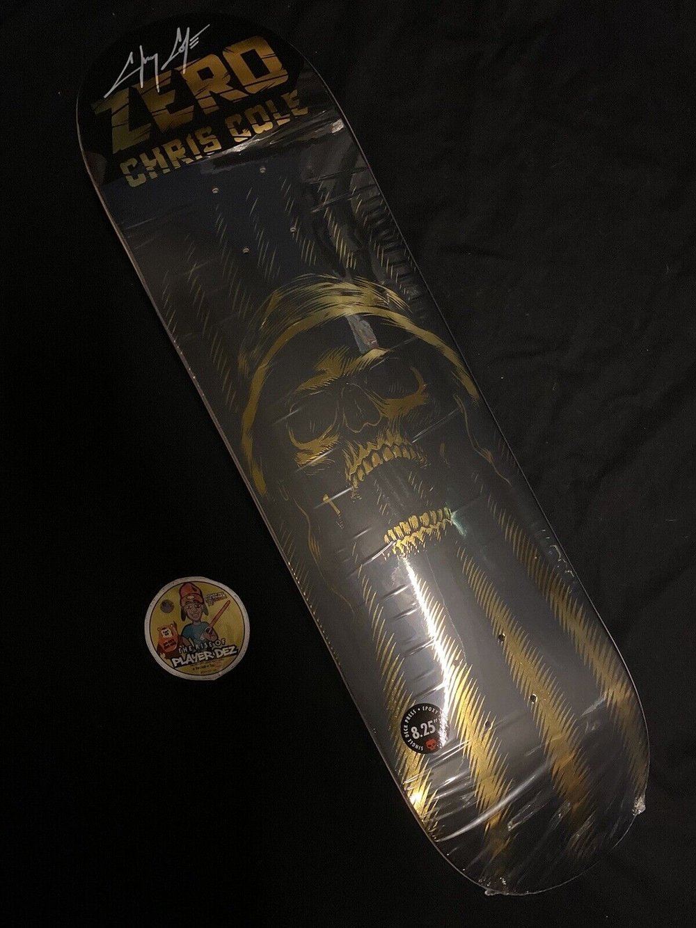 Signed Chris Cole Zero Autographed Skateboard Deck Gold Foil Apocalypse