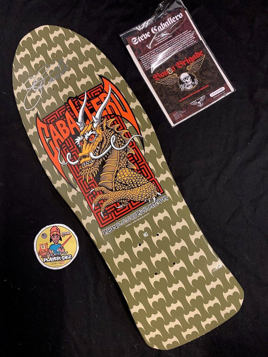 Signed Steve Caballero Powell Peralta Bones Brigade Series 13 Autographed Skateboard Deck