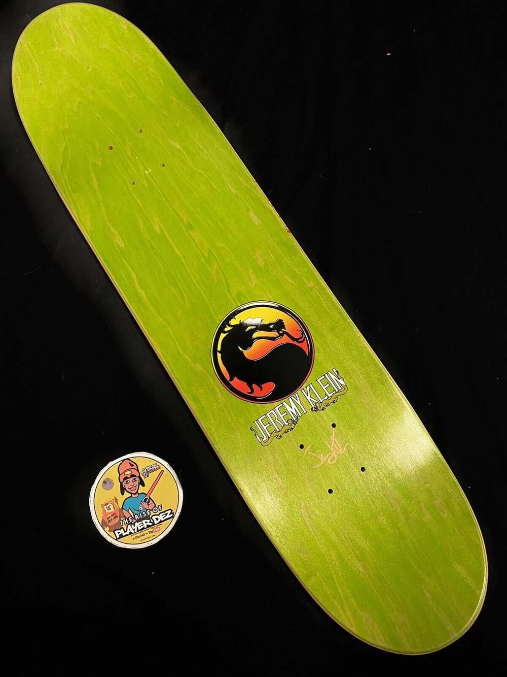 90s hook ups ジェレミークライン　デッキストック　wheel RARE SIGNED Jeremy Klein Hook-Ups Skateboard Deck Gold